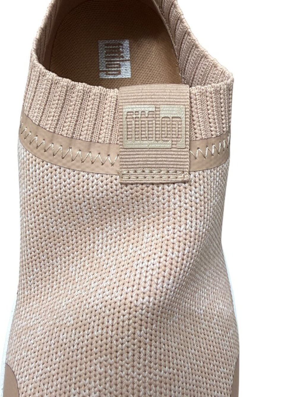Fitflop Womens Uberknit Slip On Sneaker Comfor Shoes Neon Blush Urban White SZ 7 - Picture 5 of 10